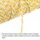 thumbnail image 4 of Cordel Embalaje Cuerda Envoltura Algodón Cordel 100M/109 Yardas Amarillo y Blanco Cuerda para Regalo Envoltura, Navidad Cordel, 4 of 7
