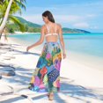 thumbnail image 7 of FORMRS Womens Long Sarong Beach Wrap Semi-Sheer Bikini Skirt Bathing Swimsuit Cover Up, Art Plants, 7 of 7
