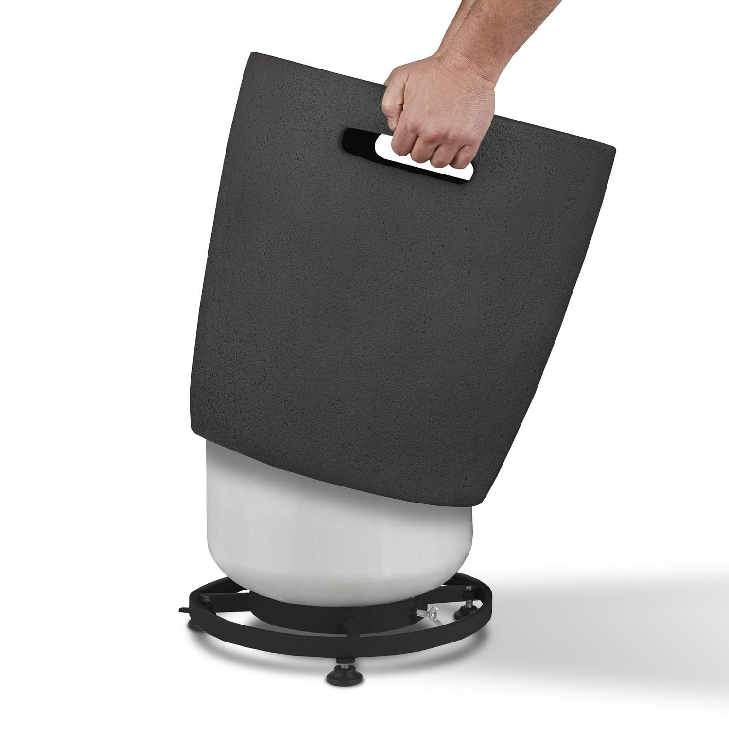 Real Flame Riverside Concrete Propane Tank Cover in Shale