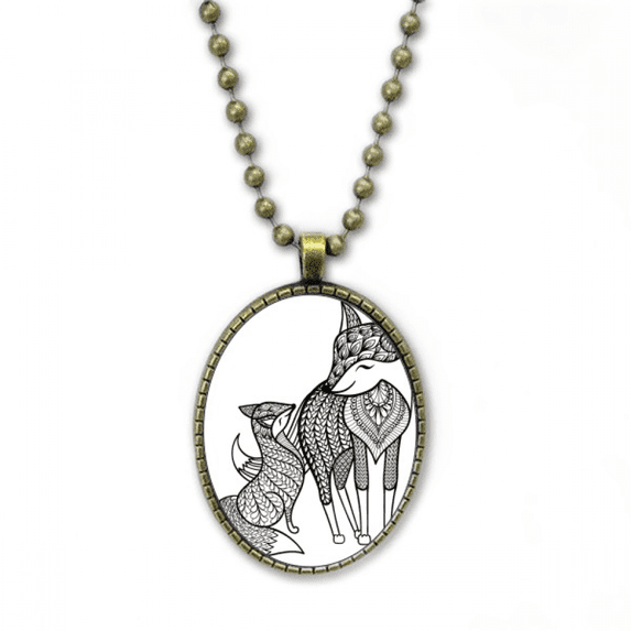 Paint Fox Friend Company Art Deco Fashion Necklace Vintage Chain Bead Pendant Jewelry Collection