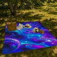 thumbnail image 5 of Purple Teal Galaxy Swirls with Stars, Dreamy Celestial Style for Space Lovers, Cosmic Nebula Pattern and Housewarming Gift, Cozy Flannel Blanket for Bedroom and Dorm, Home Decor, 5 of 6