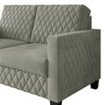 thumbnail image 4 of Castle Place Modern Luxe Velevet Diamond Tufted Upholstered Loveseat, Grey, 4 of 8