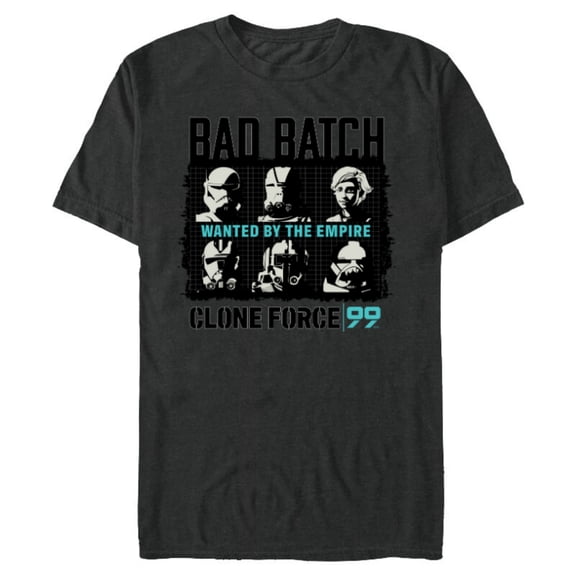 Star Wars The Bad Batch Clone Force 99 Wanted by the Empire - Short Sleeve Blended T-Shirt for Adults - Customized-Dark Heather