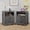 Dark Grey, variant on Farmhouse Nightstand Set of 2 with Charging Station, 18'' Bedroom End Table Side Table with 2 Drawers, White Brown