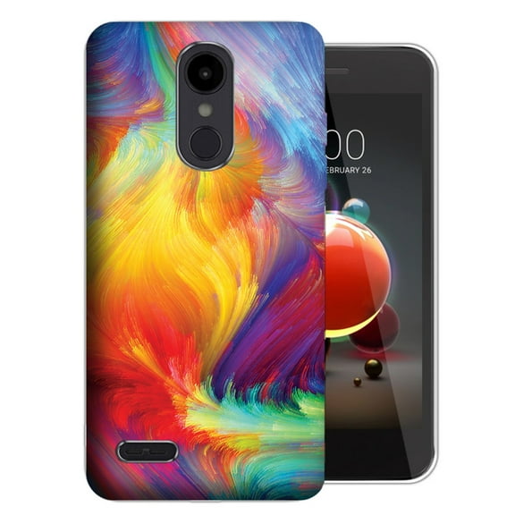 MUNDAZE LG Aristo 3 / 2 / Tribute Dynasty / Zone 4 Feather Paint Design TPU Gel Phone Case Cover