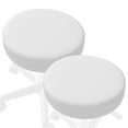 thumbnail image 2 of Saloniture 2-Pack Round Stool Seat Cover, 15-1/2 Inch Waterproof Slipcover for Swivel Chair or Barstool - White, 2 of 7