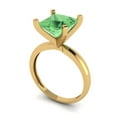 thumbnail image 2 of 3 ct Princess Cut Simulated Green Diamond Solitaire 18K Yellow Gold Womens Engagement Ring, 2 of 5