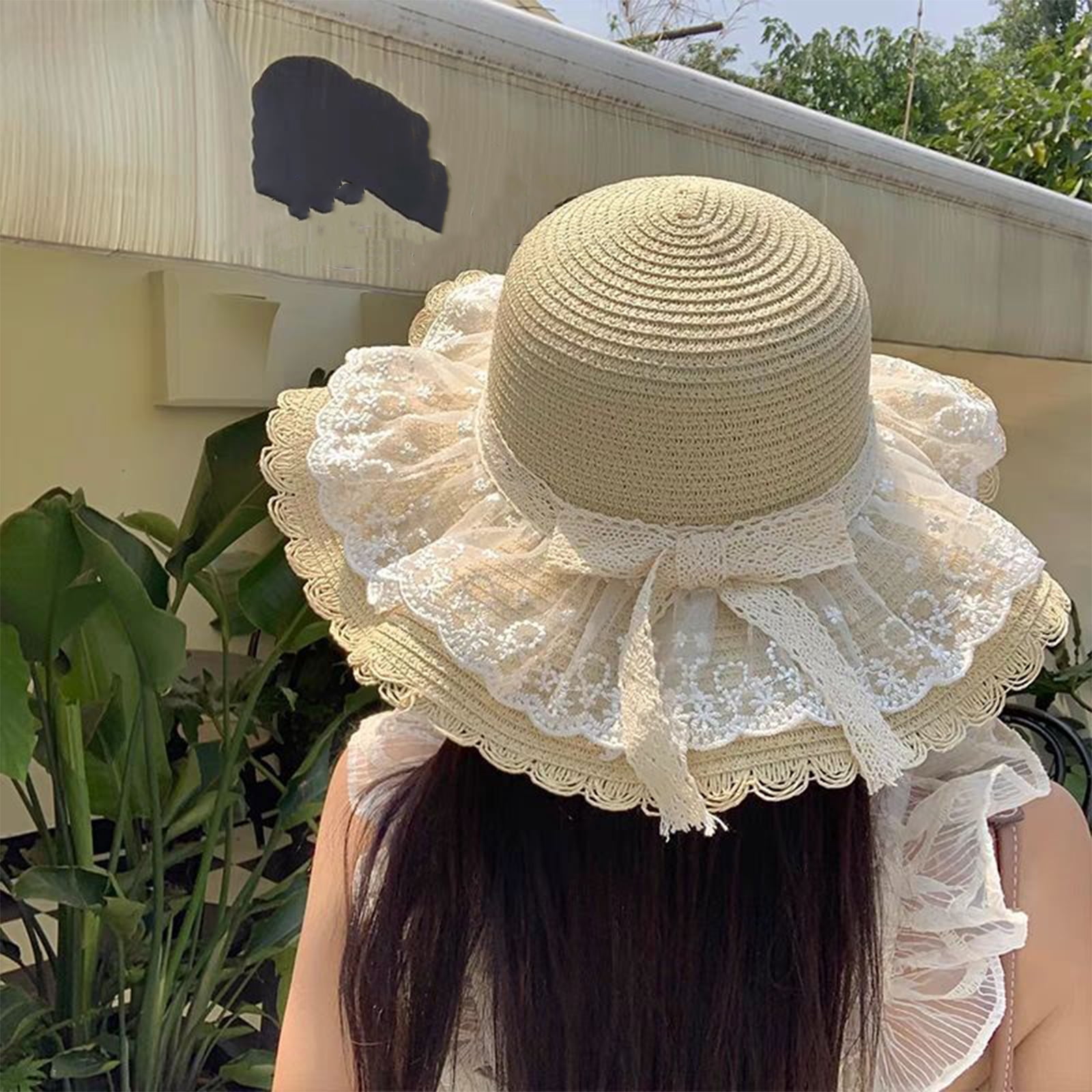 Bling Rhinestones Sun Visor Women Wide Brim Clip On Summer  display picture 2