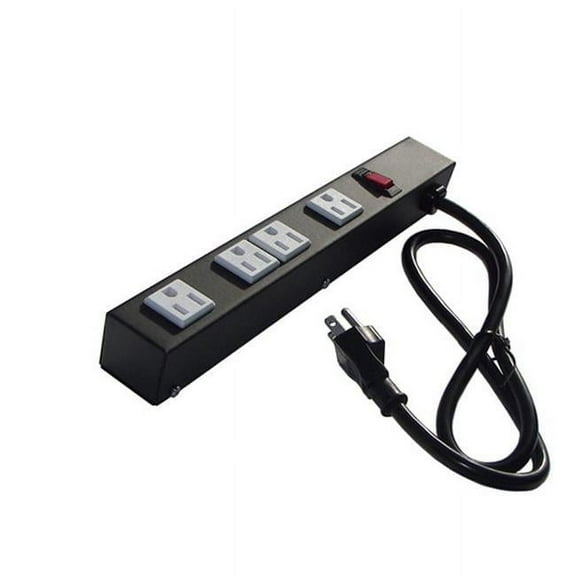 e-dustry EPS-1043 12 in. 4 Outlet Metal Power Strip