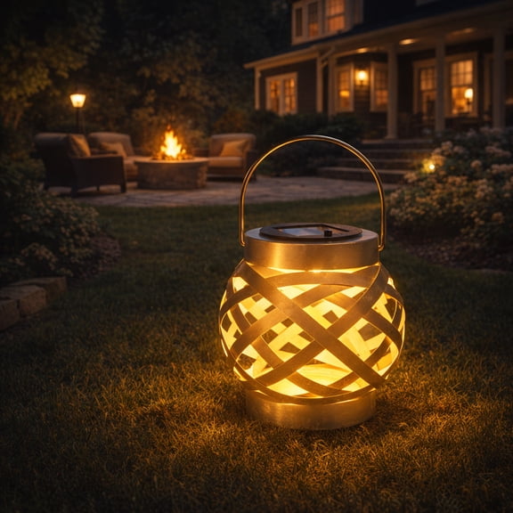 Outdoor Lanterns, Solar Wind Lanterns,Galvanized Wind Lanterns，Solar Woven Lantern,Stylish Outdoor Decor with Ambient Lighting for Patio, Garden & Yard 1PC
