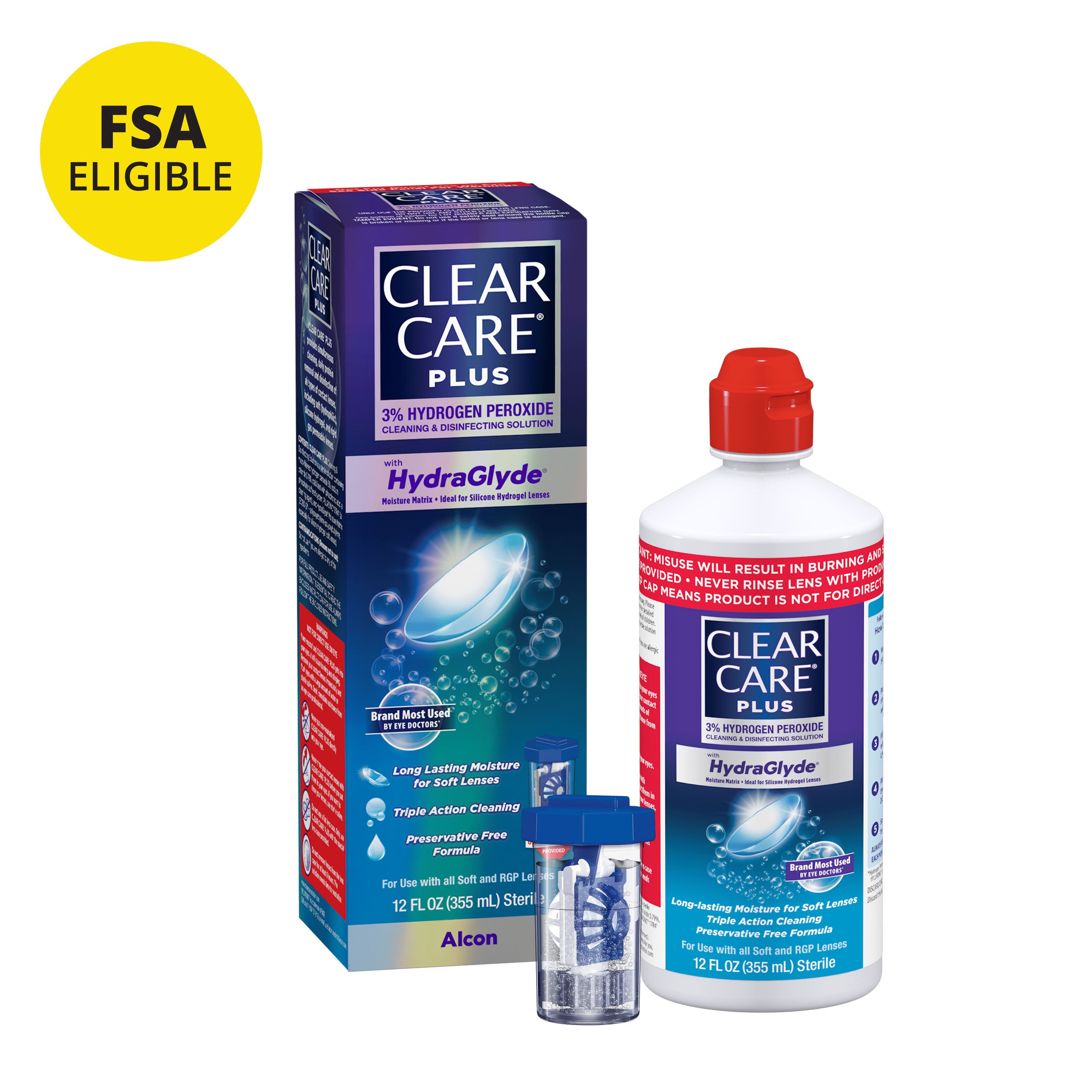 Clear Care Plus Contact Lens Liquid Cleaning Solution for Daily