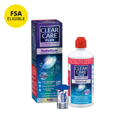 Clear Care Plus Cleaning and Disinfecting Contact Lens Liquid Solution for Daily Use, 12 oz