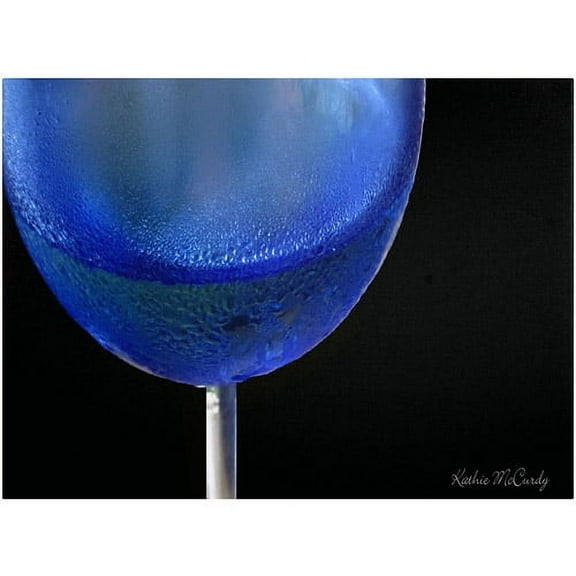 Trademark Art 'Blue Wine Glass' Canvas Art by Kathie McCurdy