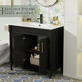 thumbnail image 3 of 36" Freestanding Bathroom Vanity with Ceramic Sink Top, Zinc Alloy Faucet, Classic Tapered legs, 3 of 9