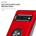thumbnail image 4 of for Google Pixel 8 Case with Ring Stand, 360° Rotatable Ring Holder Magnetic Kickstand, 2-Layer Heavy Duty Shockproof Rugged Hybrid Hard PC Soft Rubber Case for Google Pixel 8, Red, 4 of 7