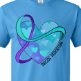 thumbnail image 4 of Inktastic Suicide Prevention Awareness Purple and Teal Heart Ribbon T-Shirt, 4 of 5