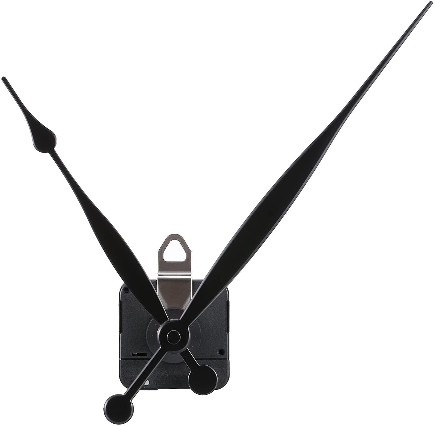 RGHJAR-High Torque Quartz Clock Replacement Parts, Battery Operated, Silent Sweep Replacement Mechanism for Clock Repair DIY Craft. Includes 8.2" Spade Hands & Hanger (Shaft Length 15mm/ 3/5 Inches)