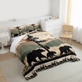 thumbnail image 3 of Manfei Bear Silhouette Queen Comforter Set 3 Pieces, Minimalist Nature Bedding Sets, Jungle Wildlife Bedding Comforter Set, Luxury Bedroom Decor, 3 of 8