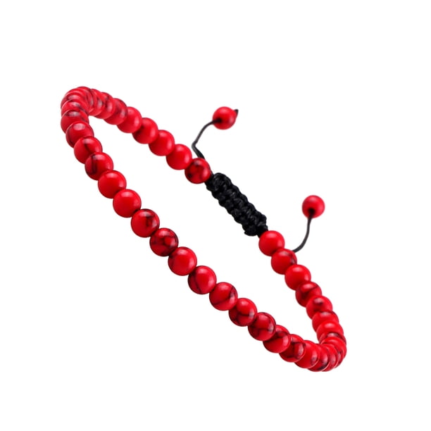 Minnieouse Elegante de piedra natural, de cuentas de piedra de longitud ajustable, varios estilos Ropa, zapatos y accesorios Miscelánea linea negra roja