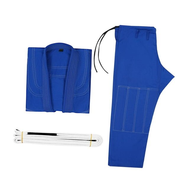 relayinert Tenue de Jiu-Jitsu Brésilien Gi avec Veste Résistante Ceinture Gi Pantalon Équipement Bleu A1