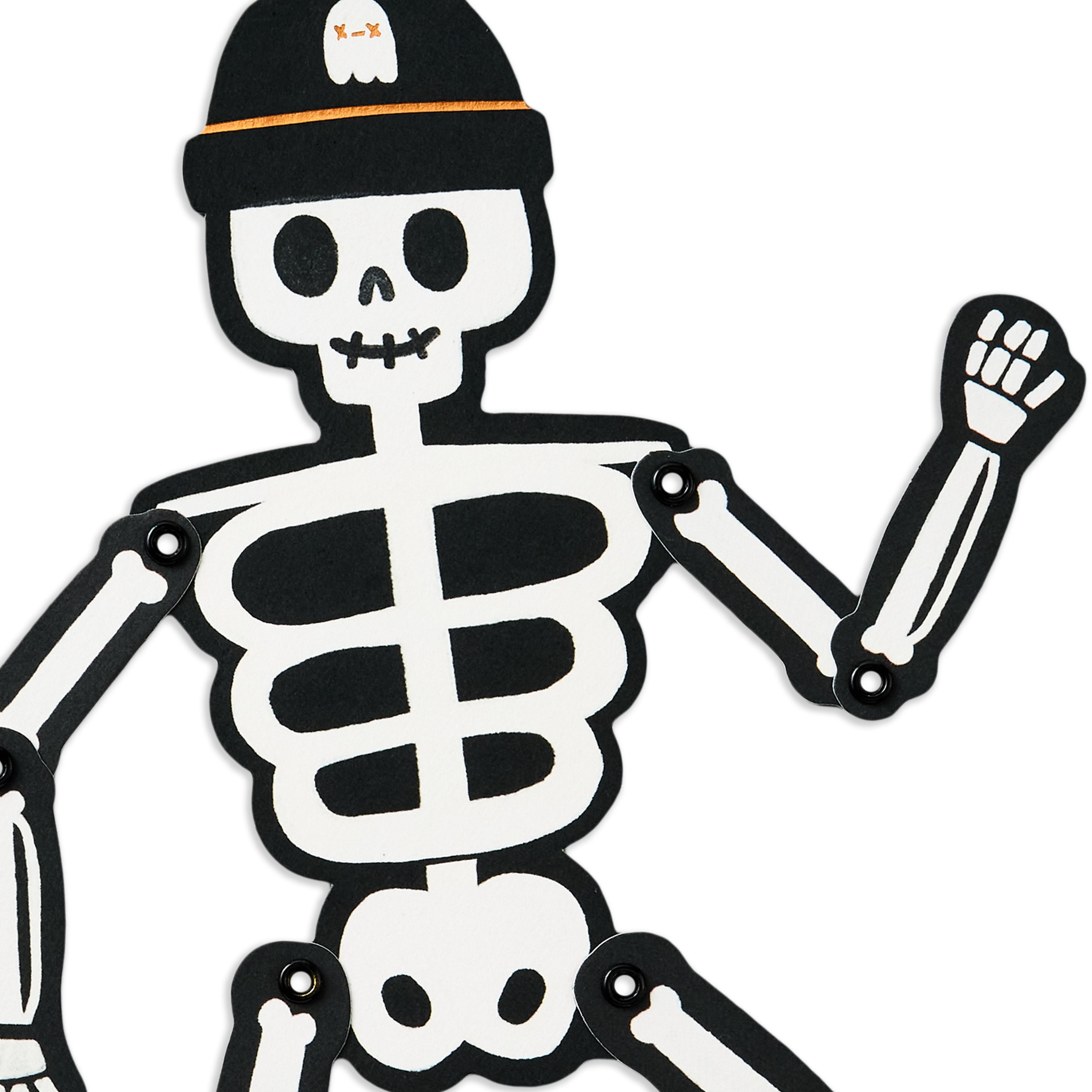 Hallmark Paper Craft Halloween Card (Skeleton on Skateboard), 1 Count