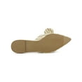 thumbnail image 5 of BLISSFUL STEP Women's Pointed Toe Stripe Bow Slide Flats Mules Beige 6, 5 of 7