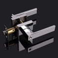 thumbnail image 5 of Door Handle With Lock And Key, Chrome Door Handle Set, External Door Handle Lock, Bedroom Door Lock, 1 Pack, 5 of 5