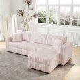thumbnail image 5 of Newest 106.3" Soft 3-Person Sofa. Matches 30.7" Ottoman with Hydraulic Lift. Comfortable & Stylish. For Bedroom Light Pink., 5 of 8