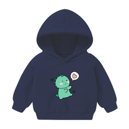 

TAIAOJING Toddler Boys Girls Hoodie Boys Girls Winter Long Sleeve Hoodie Sweatshirt Outwear For Kids Clothes Cartoon Love Dinosaur 4-5 Years