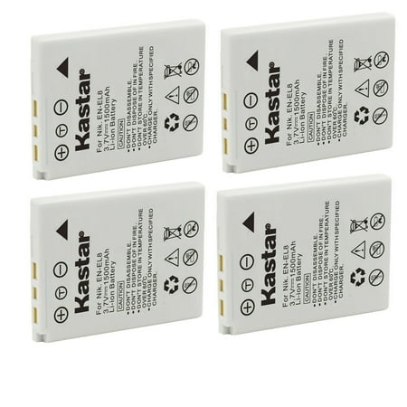 Kastar 4-Pack EN-EL8 Battery Replacement for Nikon Coolpix S7c Coolpix S8 Coolpix S9 Coolpix S50 Coolpix S50c Coolpix S51 Coolpix S51c Coolpix S52 Coolpix S52c Camera
