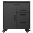 thumbnail image 3 of Hassch Rolling Metal Tool Cabinet with Wheels, Storage Cabinet with Locking Door and 4 Drawers, Garage Cabinet for Basement, Workshop, Easy Assembly, Black, 3 of 11