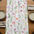thumbnail image 5 of Pink Spring Floral 90 Inch Table Runner, Flowers Botanical Elegant Wooden Farmhouse Dresser Scarf Cotton & Linen Tablerunner for Dining/Kitchen Island/Holiday Party Décor 13" x 90", 5 of 9