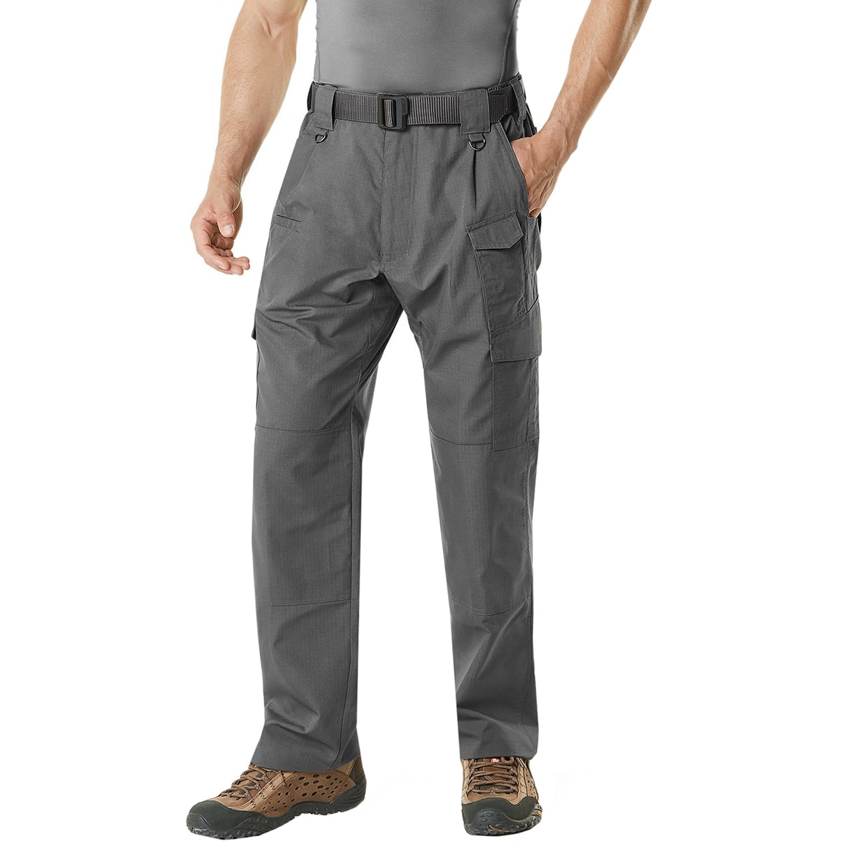 Water Resistant Stretch Cargo Pants CQR Men's Flex Ripstop Tactical Pants Lightweight EDC Hiking Work Pants 