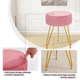 thumbnail image 4 of Taburete Leesingdo de terciopelo con patas ajustables, 4 of 7