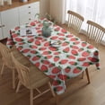 thumbnail image 2 of Strawberry Plants Fruit Flower Leaf Rectangle Tablecloth 60"x84",Waterproof Polyester Rectangle Table Cloth, Wipeable Spillproof Polyester Tablecloth for Dining, Camping, Indoor and Outdoor, 2 of 5