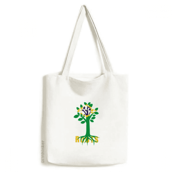 Brazil Ancestral Faly Flag Roots Tote Canvas Bag Shopping Satchel Casual Handbag