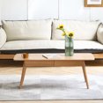 thumbnail image 5 of Solid Wood Coffee Table 100x50x45cm - Natural Oak, Drawer Storage, Contemporary Design Strong Table, 100x50x45cm, With Easy To Install, 5 of 5