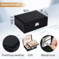 thumbnail image 5 of Jewelry Boxes for Women Girls 2 Layers leather Jewelry Organizer Case with Lock Storage Box Removable Tray for Necklace Earring Ring, 5 of 7