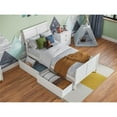 thumbnail image 2 of Lit Plateforme en Bois Portland à Rangement Simple avec Pied de Lit Assorti, Blanc, 2 of 15