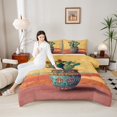 thumbnail image 5 of Homewish Tropical Desert Cactus Bedding Comforter Set,Boho Bohemian Style Twin Comforter Sets,Green Orange Bedding Set For Boys Girls,Ultra Soft Home Decor Reversible,2 Pieces, 5 of 9
