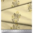 thumbnail image 2 of Soimoi Polyester Crepe Fabric Leaves & Floral Block Printed Craft Fabric by The Yard 42 Inch Wide, 2 of 3