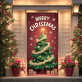 thumbnail image 3 of Decorative Design Merry Christmas Holiday Banner Polyester Material Christmas Tree for Holiday Celebration Indoor Decoration Party Background, 3 of 9