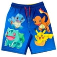 thumbnail image 3 of Pokemon Pikachu Charmander Bulbasaur Little Boys Rash Guard and Swim Trunks Outfit Set Little Kid to Big Kid, 3 of 5