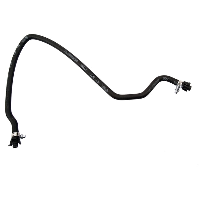 manguera de radiador de paso 307 2003 al 2008 keep on green peugeot l4 2.0l manguera negra de EPDM en vista frontal sobre fondo blanco; tubo curvado con codos, texto impreso en el cuerpo y abrazaderas metálicas en ambos extremos, unidad nueva compatible con modelos 307 2003-2008. A menudo usada como repuesto de reemplazo directo en sistemas de refrigeración de motor.