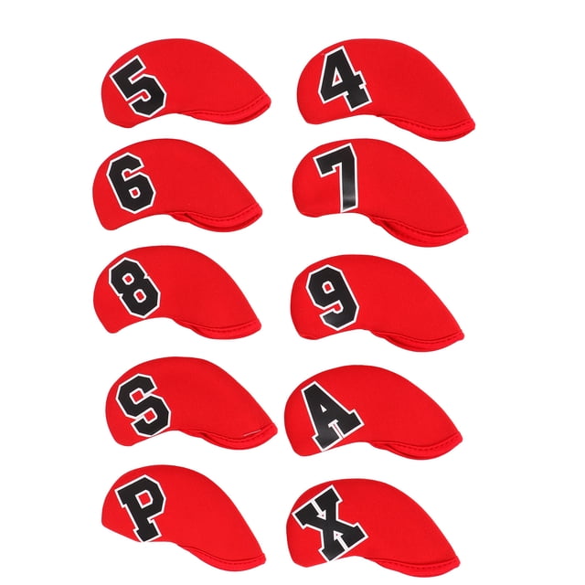 Funda para cabeza de palo de golf, 10 piezas/juego, número de juego de fundas para cabeza de palo de golf, funda para cabeza de palo de golf, uso práctico