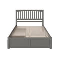 thumbnail image 4 of Mission Lit Plateforme Simple en Bois avec Pied de Lit et Tiroirs de Rangement, Gris, 4 of 12