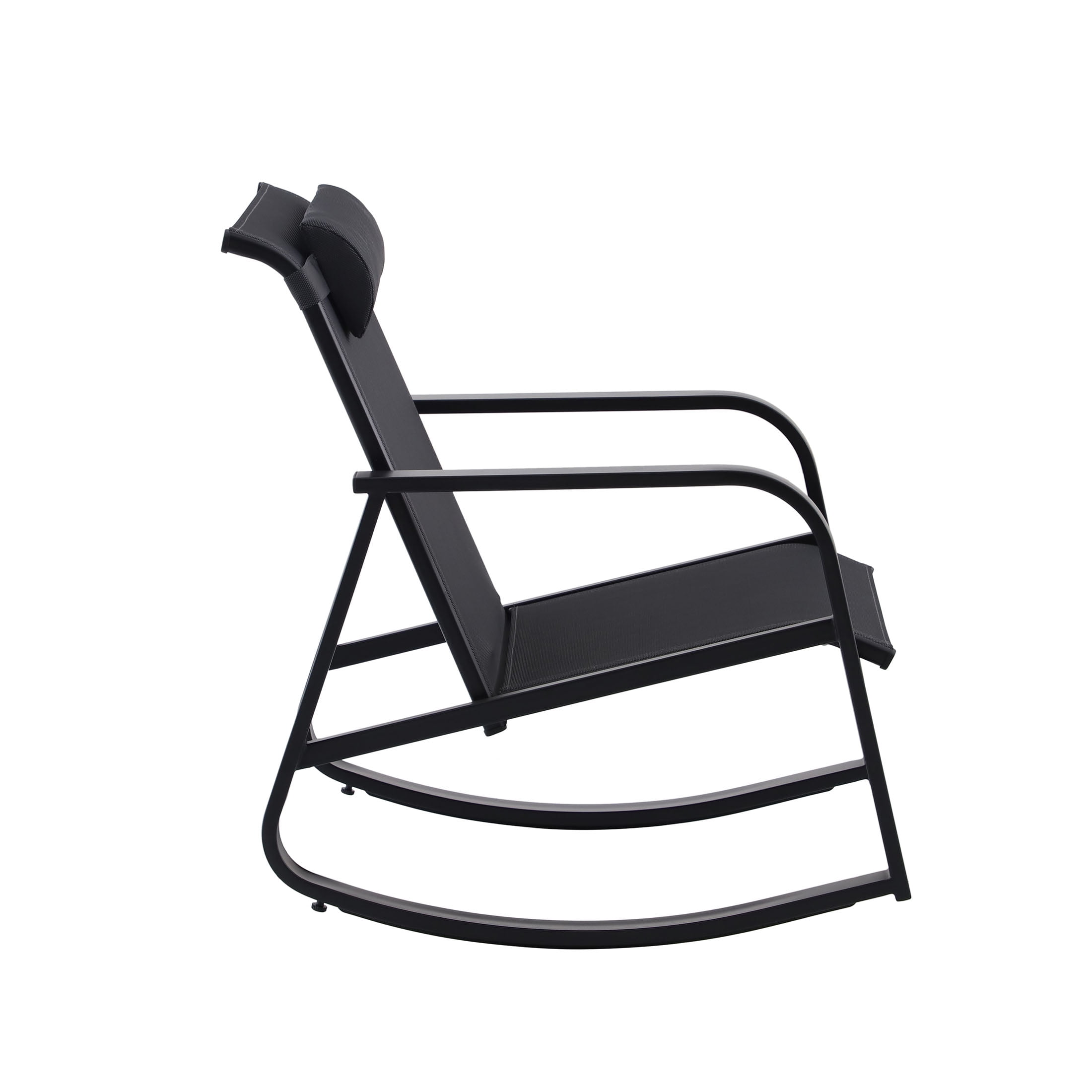 Mainstays Dashwood 3-Piece Steel Outdoor Rocker Chat Set, Black