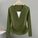 thumbnail image 2 of Camisas de otoño,Blusa de mujer con cuello en V, manga larga, corte holgado, mezcla de poliéster y elastano, ideal para uso informal y de trabajo, sopatenor, 2 of 7