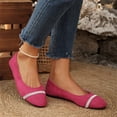 thumbnail image 2 of IEMIEMIEM Women's Fashion Flats Sparkly Rhinestone Chain Dress Shoes Comfortable Round Toe Slip-On Ballet Loafers Hot Pink 10 Wide, 2 of 9