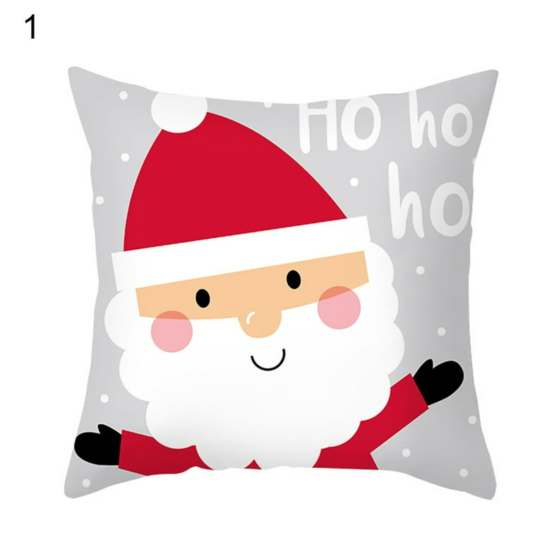 Pillow Slip Christmas Theme Pattern Hidden-Zipper Polyester Sofa Bench  Cushion Cover Home Decor Red Polyester 